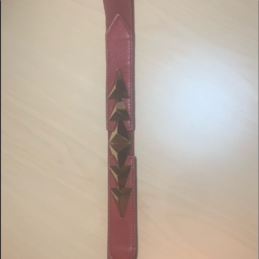 Adorable burgundy waist belt with metal clasp